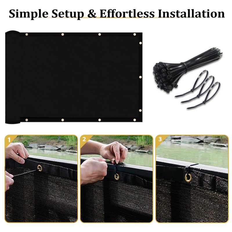 Shade&Beyond 4' X 50' Fence Privacy Screen Heavy Duty 170 GSM Fencing Mesh Shade Net Cover for Wall Garden Back Yard Outdoor Home Decoration, Black - Image 4